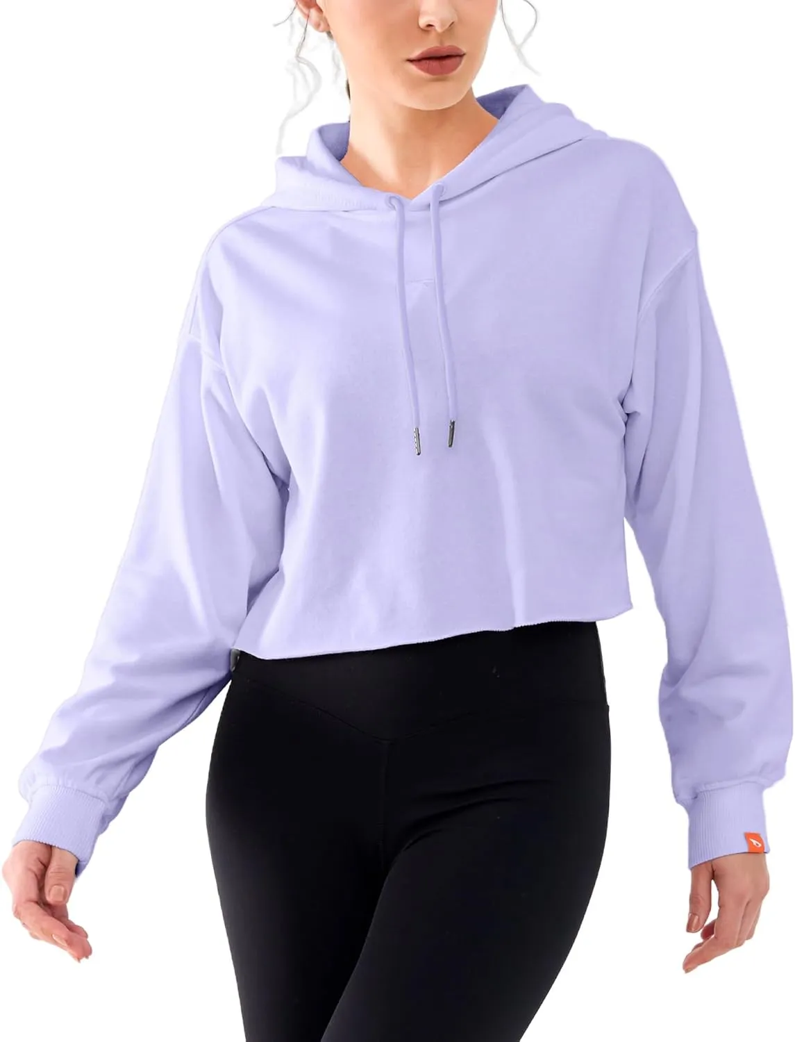 Cropped Hoodie Women Sweatshirt Oversize Long Sleeve Loose Crop Hoodies Ladies Drop Shoulder Pullover Casual Athletic