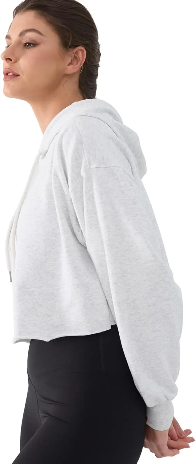 Cropped Hoodie Women Sweatshirt Oversize Long Sleeve Loose Crop Hoodies Ladies Drop Shoulder Pullover Casual Athletic