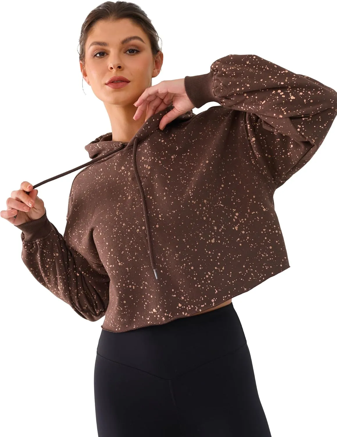 Cropped Hoodie Women Sweatshirt Oversize Long Sleeve Loose Crop Hoodies Ladies Drop Shoulder Pullover Casual Athletic