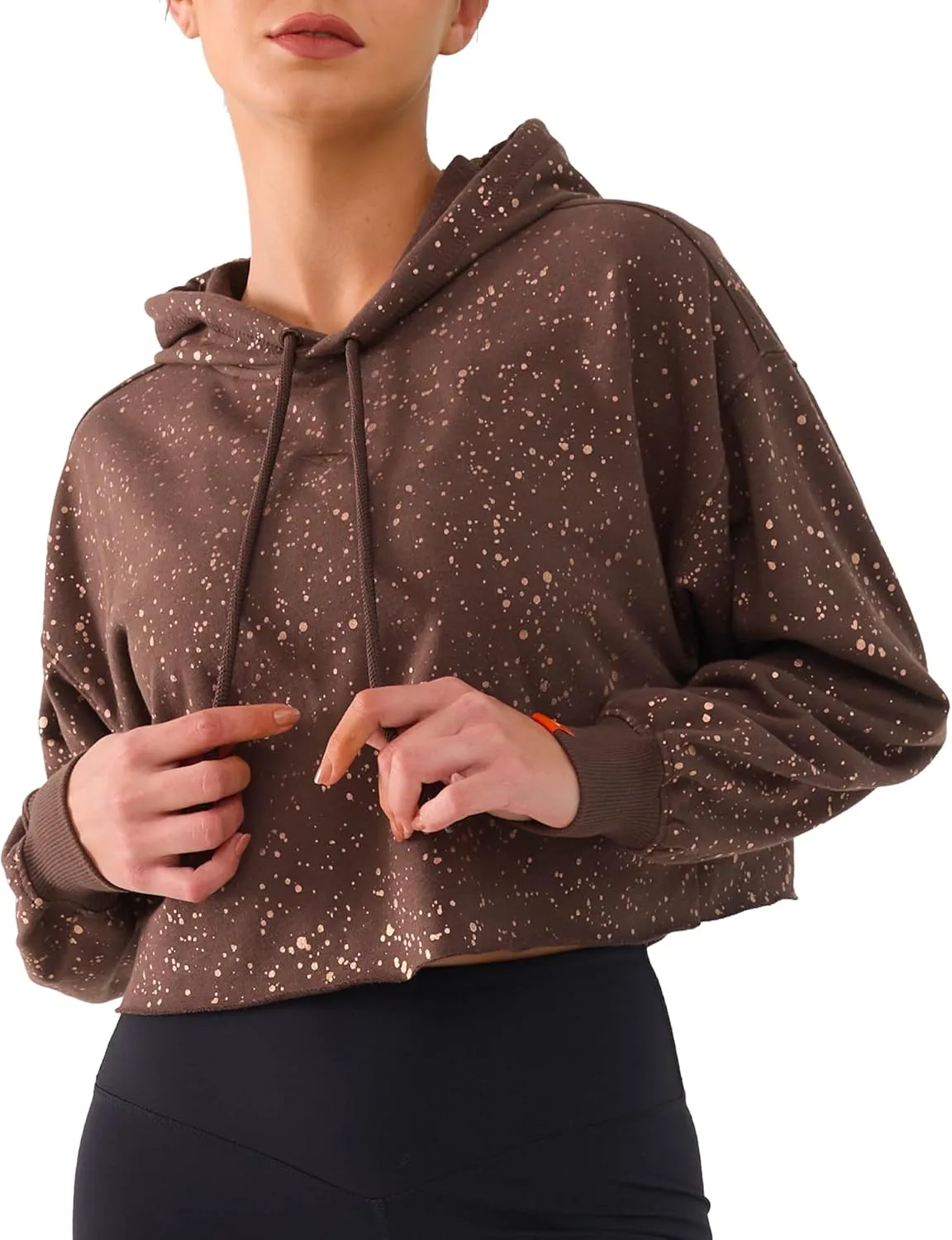 Cropped Hoodie Women Sweatshirt Oversize Long Sleeve Loose Crop Hoodies Ladies Drop Shoulder Pullover Casual Athletic