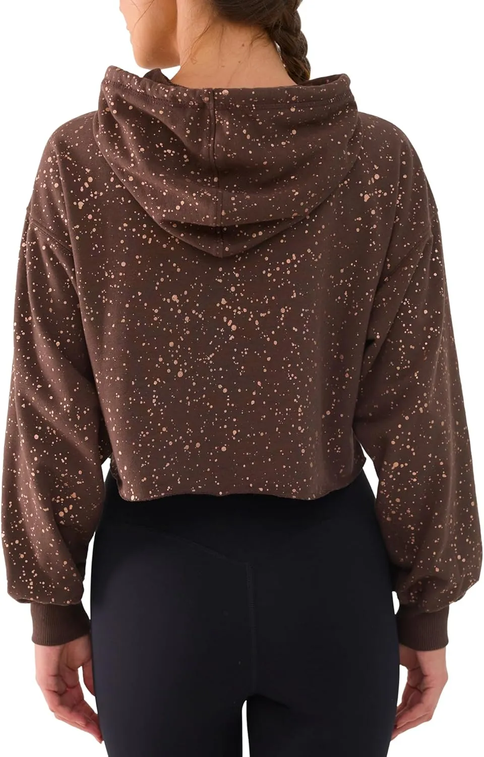 Cropped Hoodie Women Sweatshirt Oversize Long Sleeve Loose Crop Hoodies Ladies Drop Shoulder Pullover Casual Athletic