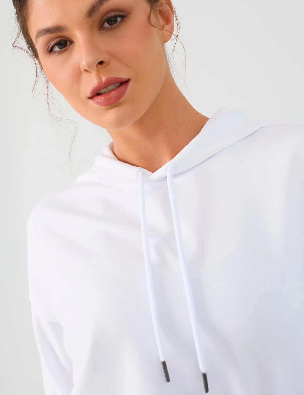 Cropped Hoodie Women Sweatshirt Oversize Long Sleeve Loose Crop Hoodies Ladies Drop Shoulder Pullover Casual Athletic