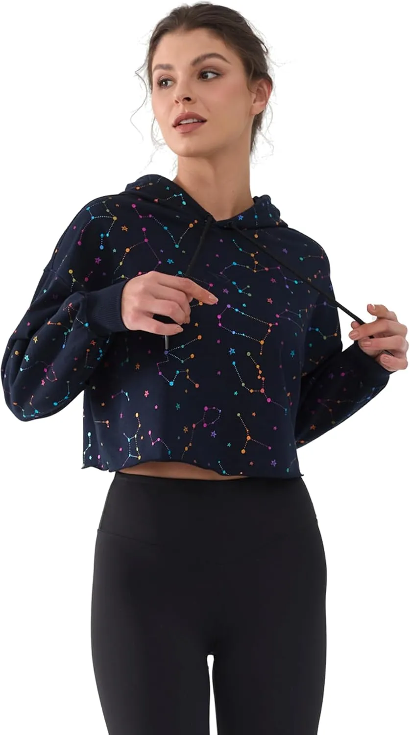 Cropped Hoodie Women Sweatshirt Oversize Long Sleeve Loose Crop Hoodies Ladies Drop Shoulder Pullover Casual Athletic
