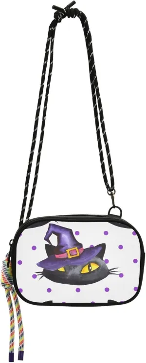 Crossbody Bag Black Cats in Hats Cell Phone Purse Wallet with Credit Card Slots Multicolor Handbag with Adjustable Strap Fits Phone Keys And More