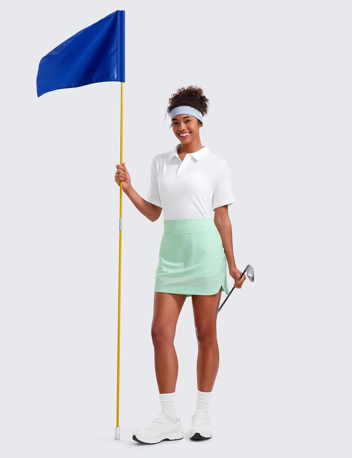 CRZ YOGA High Waisted Golf Skirts for Women A Line Tennis Athletic Casual Skort with Inner Shorts Pockets