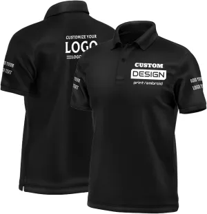 Custom Shirts, Custom Polo, Custom Polo Shirts for Men Personalized Golf Shirts Design Your Own Polos