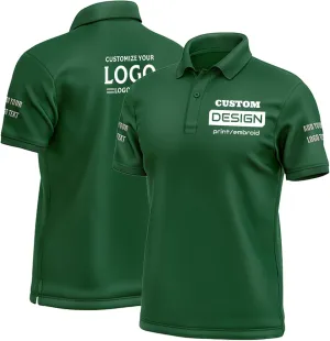 Custom Shirts, Custom Polo, Custom Polo Shirts for Men Personalized Golf Shirts Design Your Own Polos