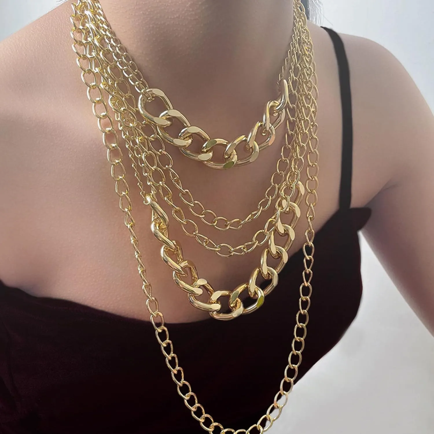 Dainty Gold Layered Necklace for Women - Elegant Pendant Necklace, Gold Accessories Jewelry Set for Women, Water-Resistant Gold Jewelry for Men