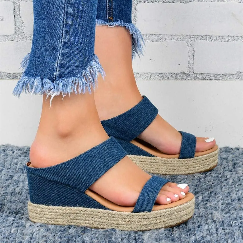 Eduavar Sandals for Women 2023, Orthopedic Sandals for Women Espadrille Wedge Platform Sandals Anti-Slip Sandals
