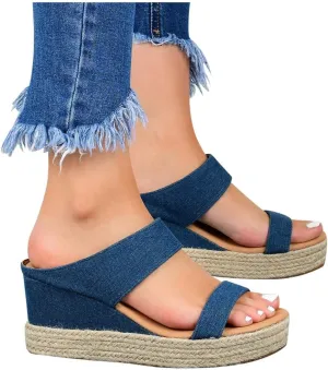 Eduavar Sandals for Women 2023, Orthopedic Sandals for Women Espadrille Wedge Platform Sandals Anti-Slip Sandals