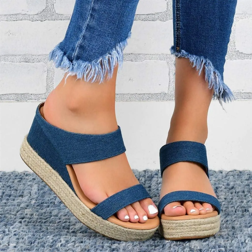 Eduavar Sandals for Women 2023, Orthopedic Sandals for Women Espadrille Wedge Platform Sandals Anti-Slip Sandals