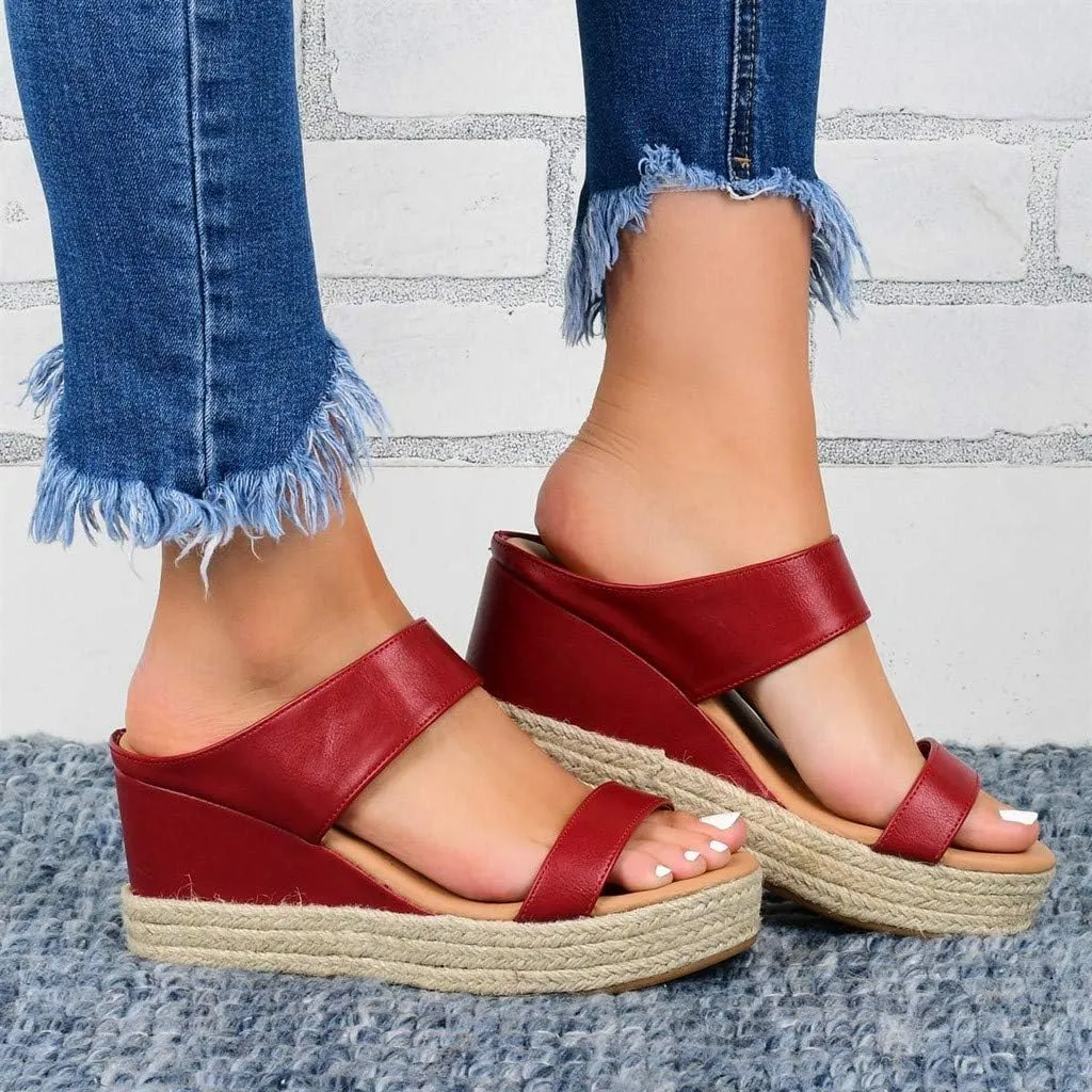 Eduavar Sandals for Women 2023, Orthopedic Sandals for Women Espadrille Wedge Platform Sandals Anti-Slip Sandals