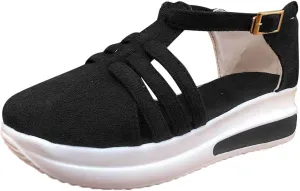 Eduavar Sandals for Women Casual Summer, Closed Toe Sandals Women Breathable Platform Sandals Casual Sports Sandals Shoes