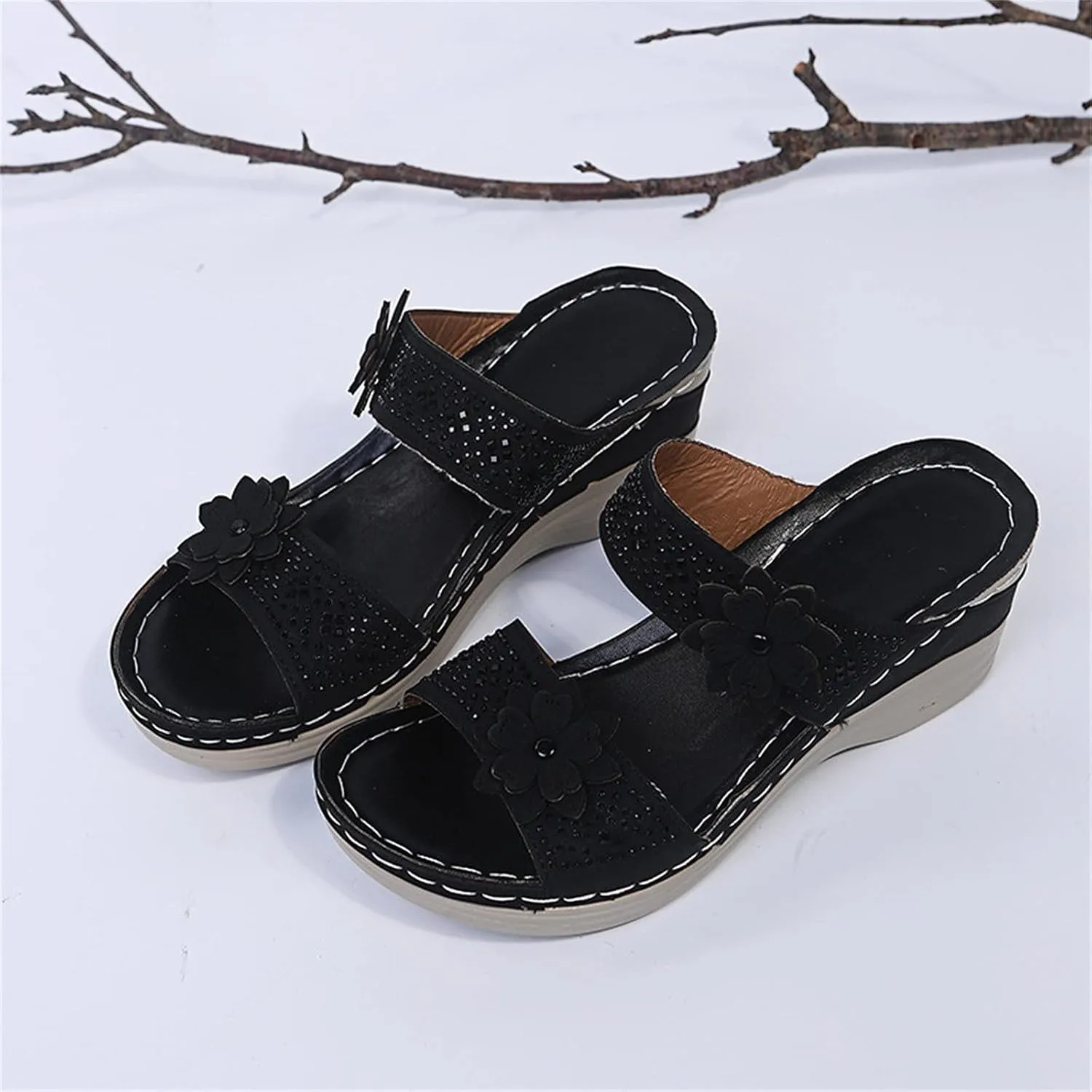 Eduavar Sandals for Women Casual Summer, Orthopedic Sandals for Women Breathable Summer Beach Sandals Casual Open Toe Sandals