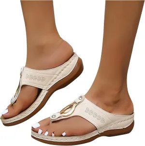 Eduavar Sandals for Women Dressy, Orthopedic Sandals for Women Breathable Flip Flops Slip On Travel Beach Sandals