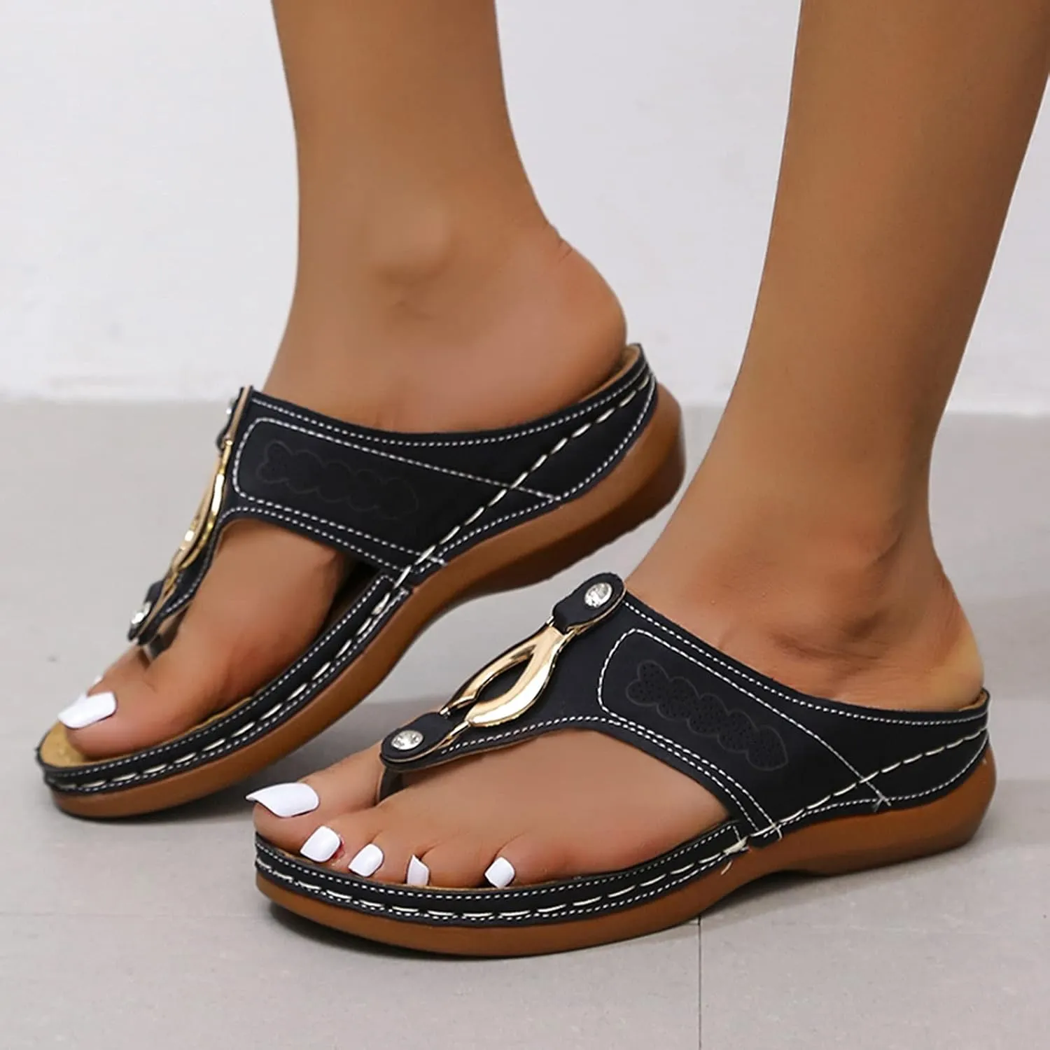 Eduavar Sandals for Women Dressy Summer, Sandals Women Summer Sandals Heels Open Toe Breathable Hollow Out Wedge Sandals