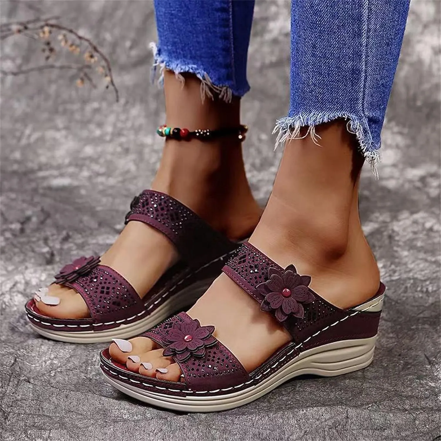 Eduavar Walking Sandals Women Comfort, Womens Sandals Dressy Comfortable Sandals Open Toe Slip On Walking Sandals Shoes