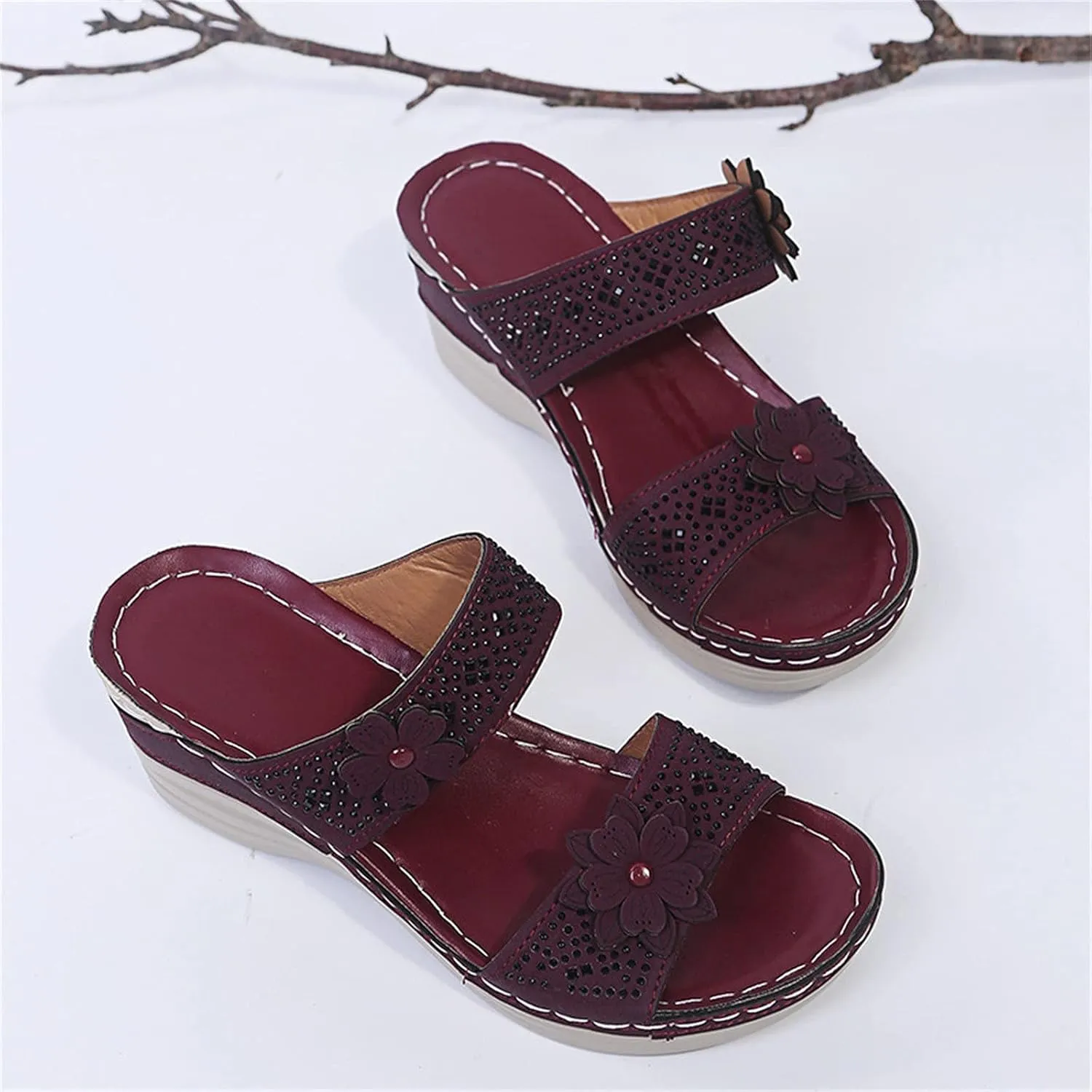 Eduavar Walking Sandals Women Comfort, Womens Sandals Dressy Comfortable Sandals Open Toe Slip On Walking Sandals Shoes