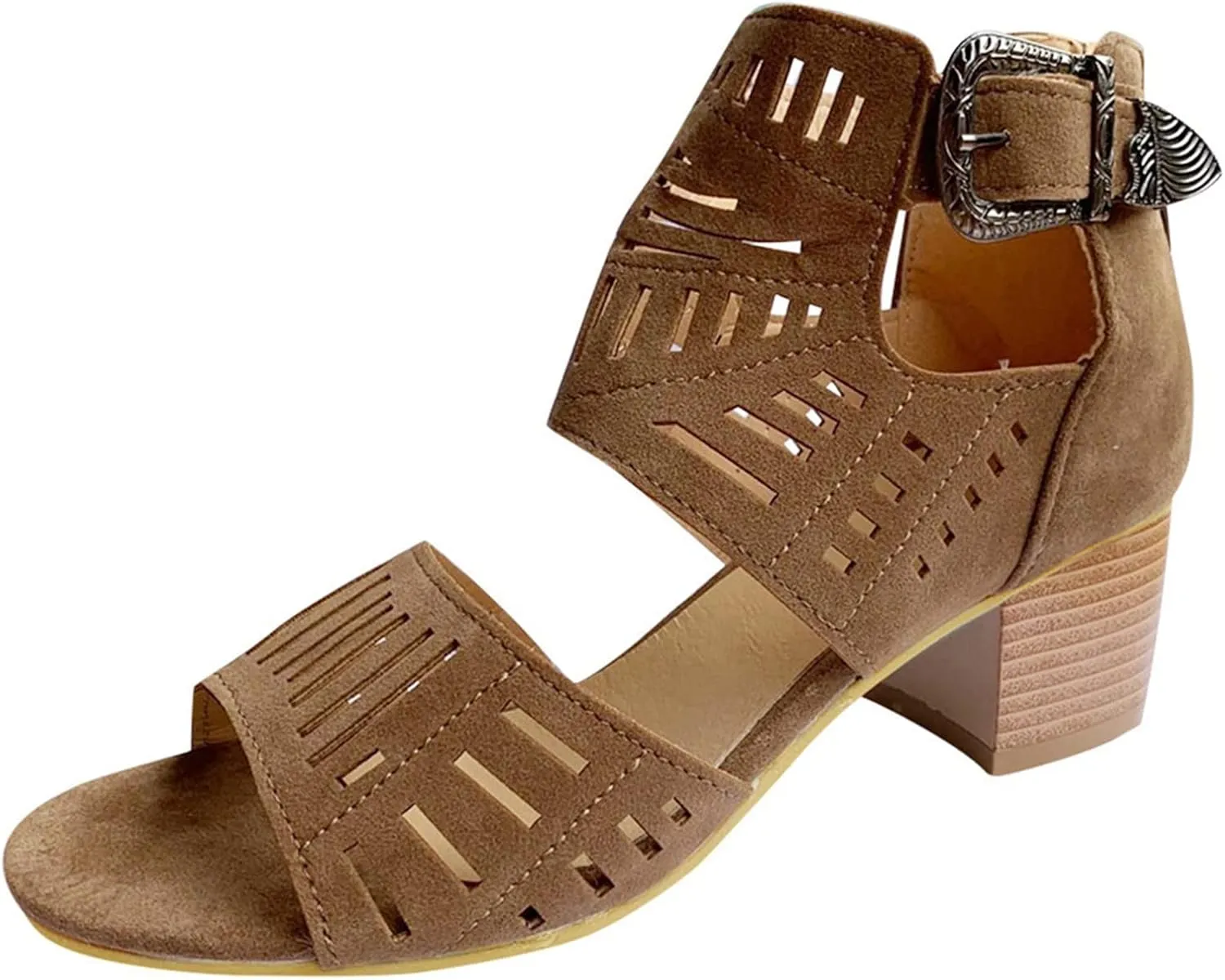 Eduavar Wedge Sandals for Women, Sandals Women Wedge Platform Sandals Zip Up Rhinestone Gladiator Flat Sandals