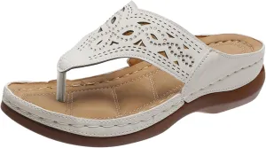 Eduavar Wedge Sandals for Women, Sandals Women with Arch Support Breathable Flip Flops Summer Casual Sandals Slippers