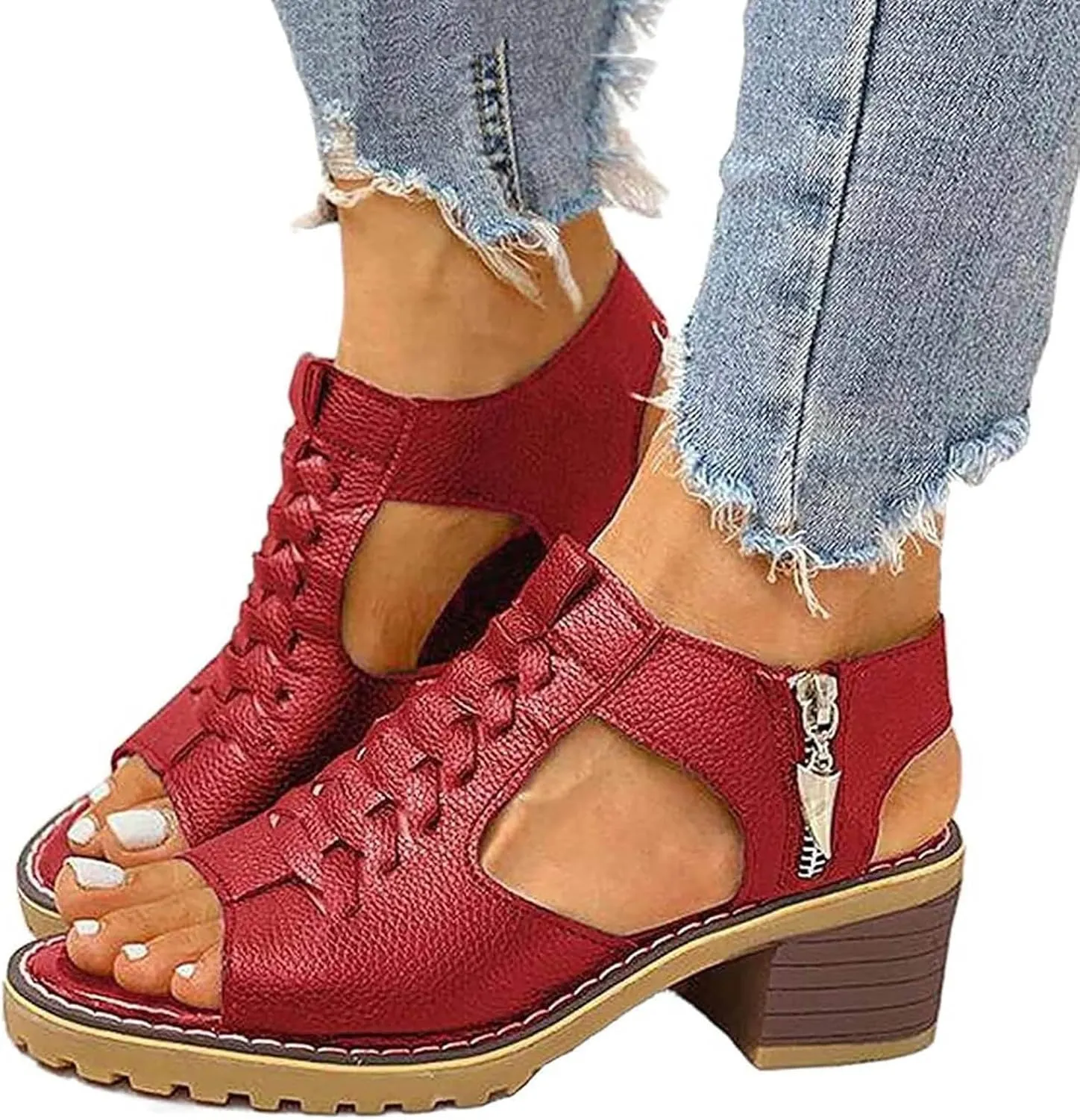 Eduavar Womens Sandals Casual Beach Summer Wedge Dressy Platform Sandals Open Toe Comfortable Arch Support Walking Shoes