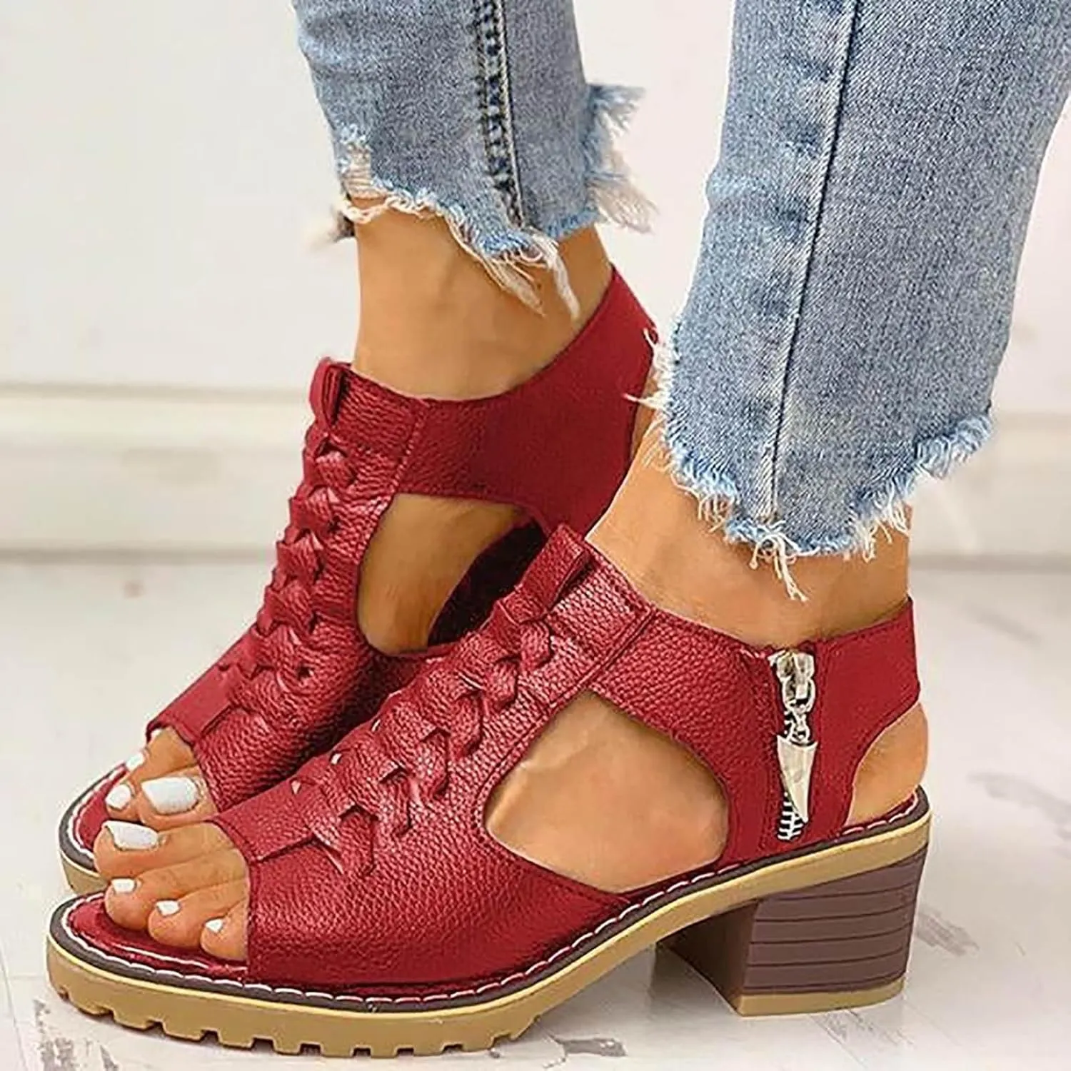 Eduavar Womens Sandals Casual Beach Summer Wedge Dressy Platform Sandals Open Toe Comfortable Arch Support Walking Shoes