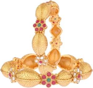 Efulgenz Bangle Set for Women Antique Traditional Bracelet Jewellery Kundan Bangle Wedding Bridal Jewellery