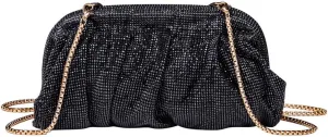 Evening Bag Rhinestone Clutch Purse for Women Ladies Sparkly Party Shoulder Handbag Bling Crossbody Wedding Bag Black