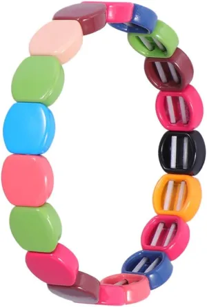 EXCEART 1pc Matching Bracelets for Couples Womens Bangles Bracelets Stretch Bracelets for Women Friendship Bracelets Broom Straw Rainbow Stackable Beaded Bracelets To Stack Lovers Hawaii