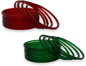 Exotic Self Cutting Work Glass Bangle Shiny suitable for all occasion. Latest Indian Traditional Kaach Chudi/Bangles (Pack of 24 Bangles)