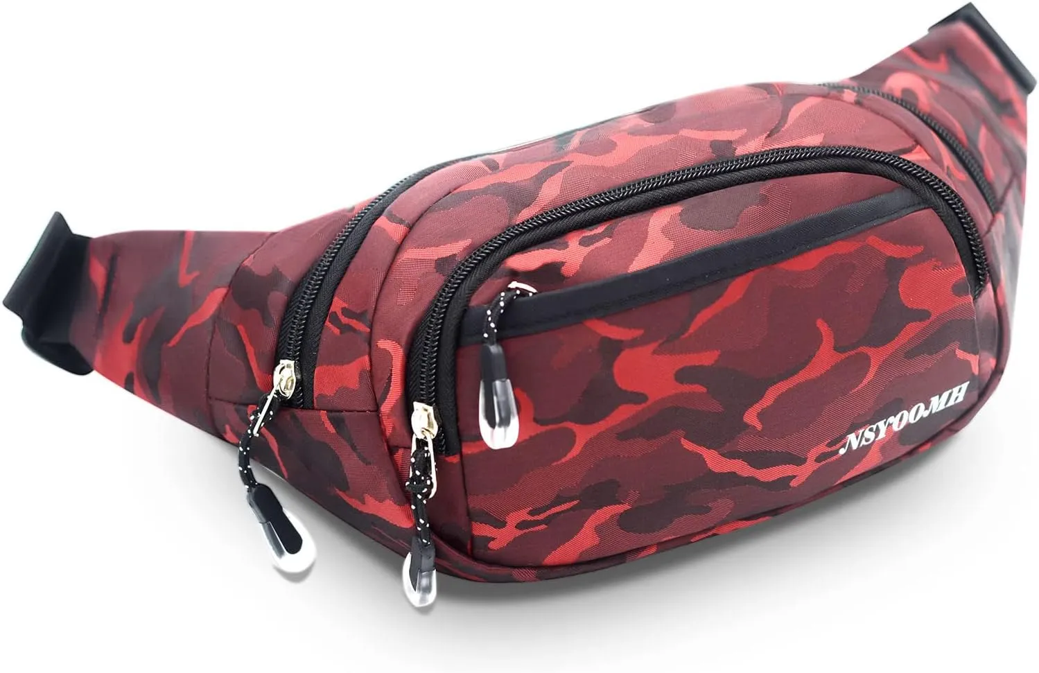 Fanny Packs for Women & Men, 5-Zipper Pockets Water Resistant Practical Waist Bag, for Outdoor Running Cycling Sports Travel Hiking Camping Fishing Fashionable Camo Belt Bags