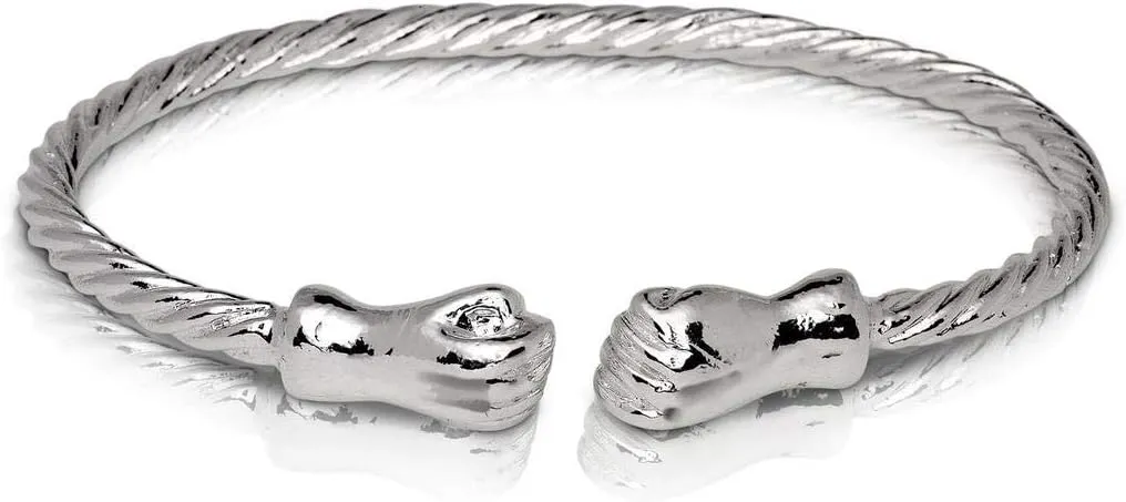 Fist Coiled Rope .925 Sterling Silver Bangle