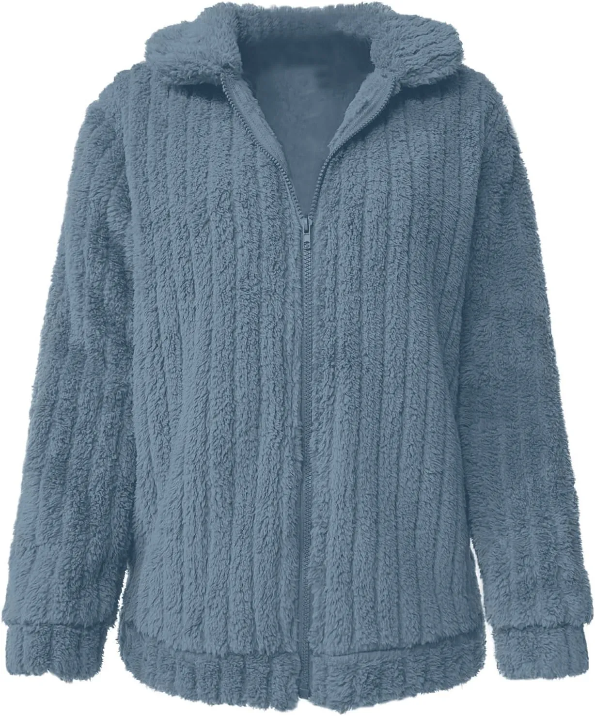 Fleece Jacket Women Oversized Turndown Neck Cardigan Jackets Long Sleeve Plush Winter Coats Outerwear 2024 Fashion