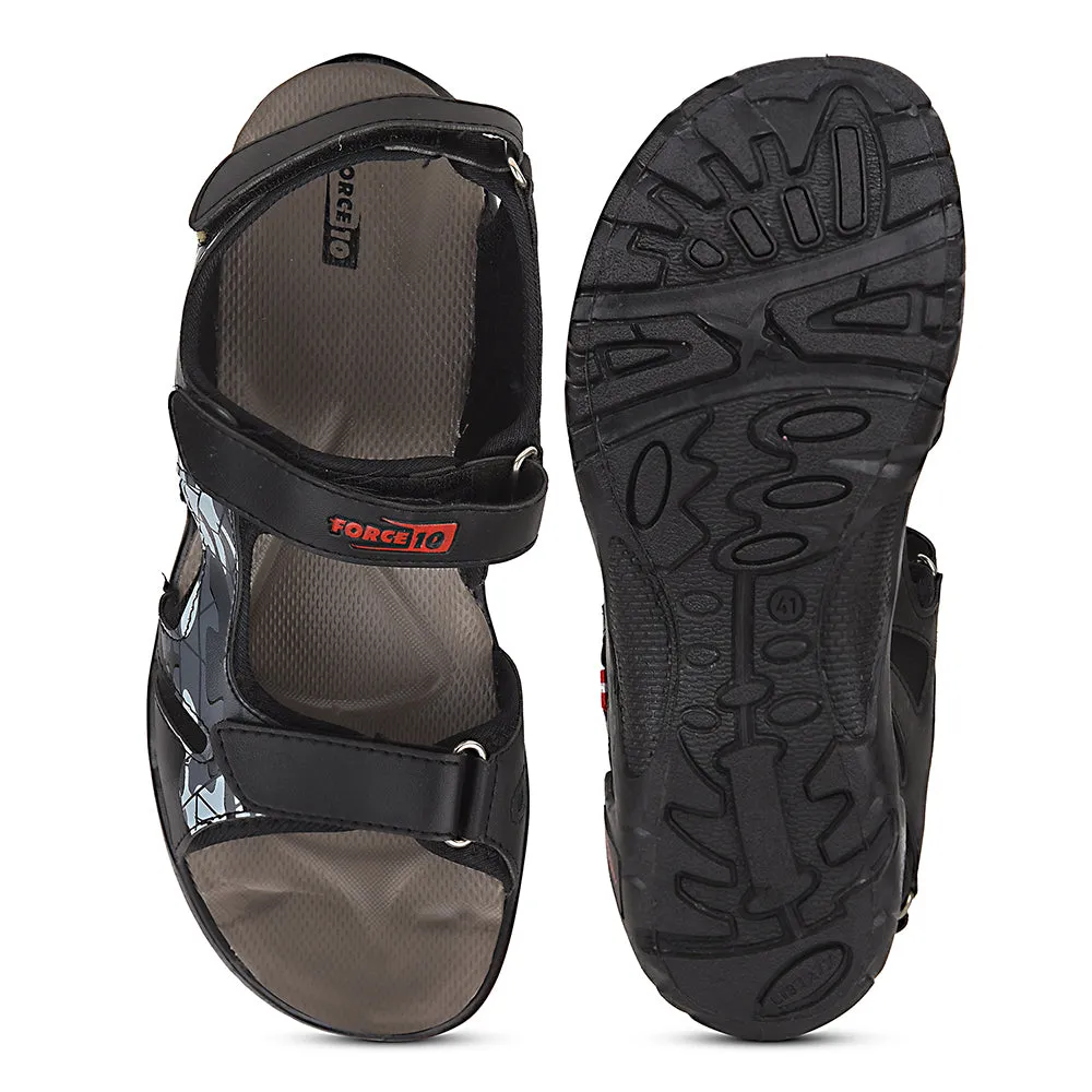 Force 10 Black Sporty Casual Sandal For Men 8141-20 By Liberty