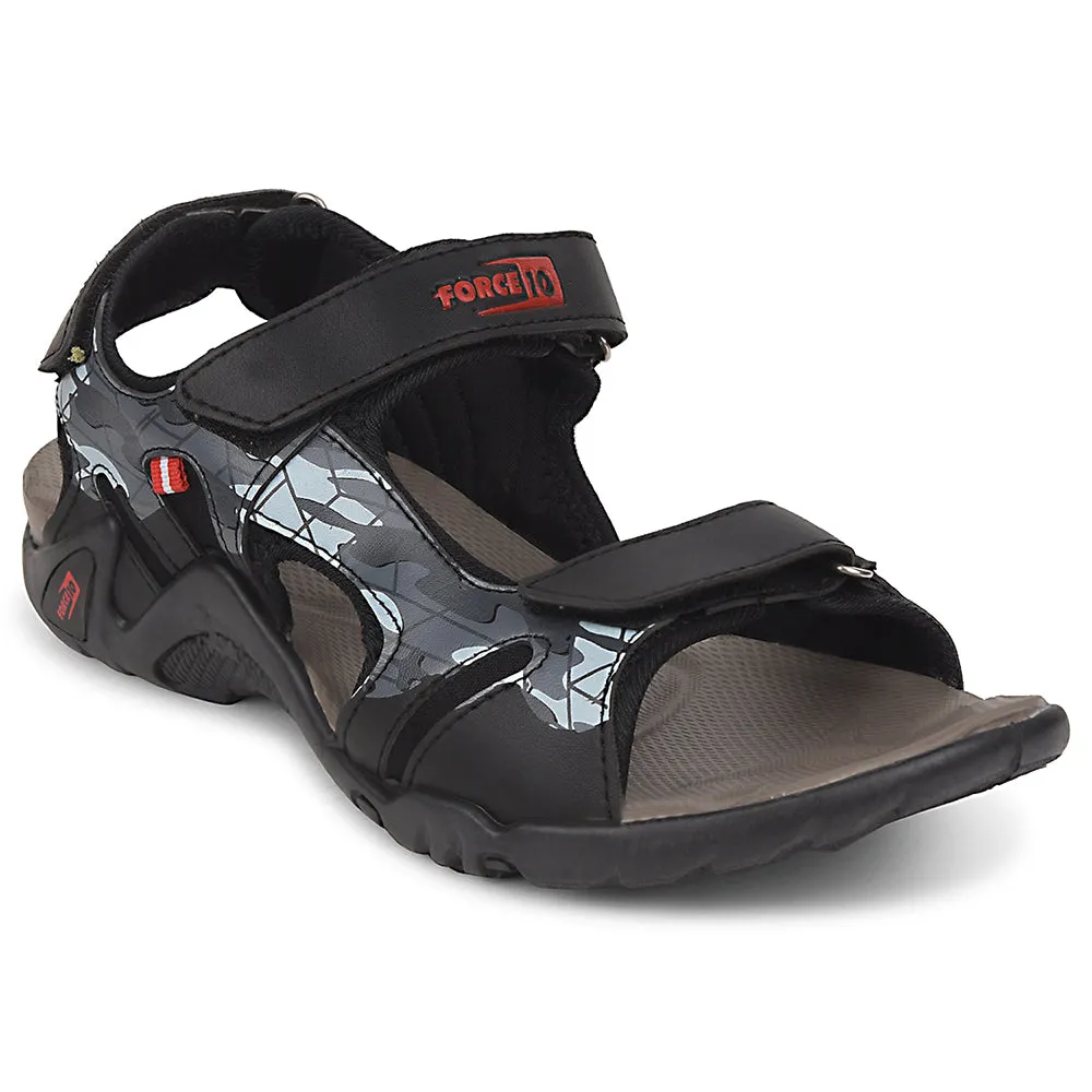 Force 10 Black Sporty Casual Sandal For Men 8141-20 By Liberty