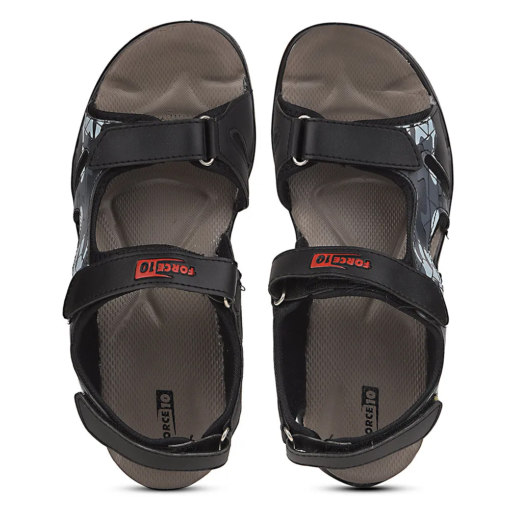 Force 10 Black Sporty Casual Sandal For Men 8141-20 By Liberty