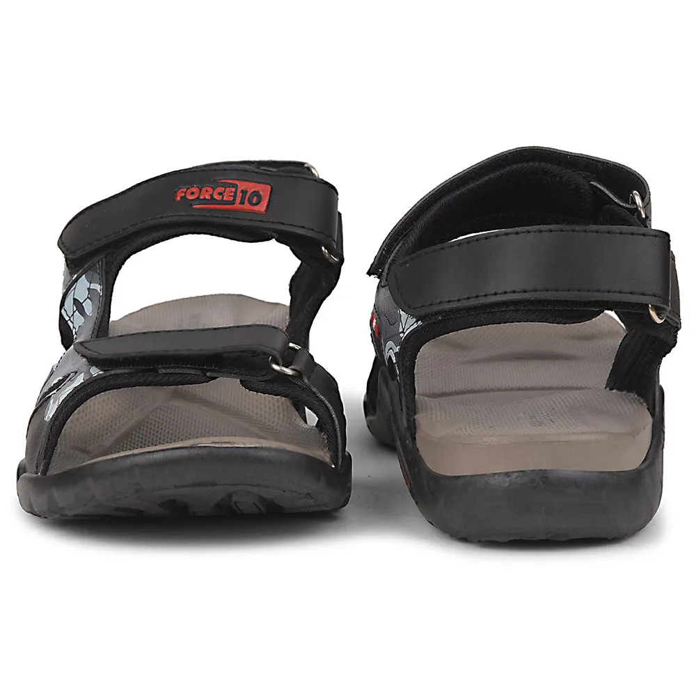 Force 10 Black Sporty Casual Sandal For Men 8141-20 By Liberty
