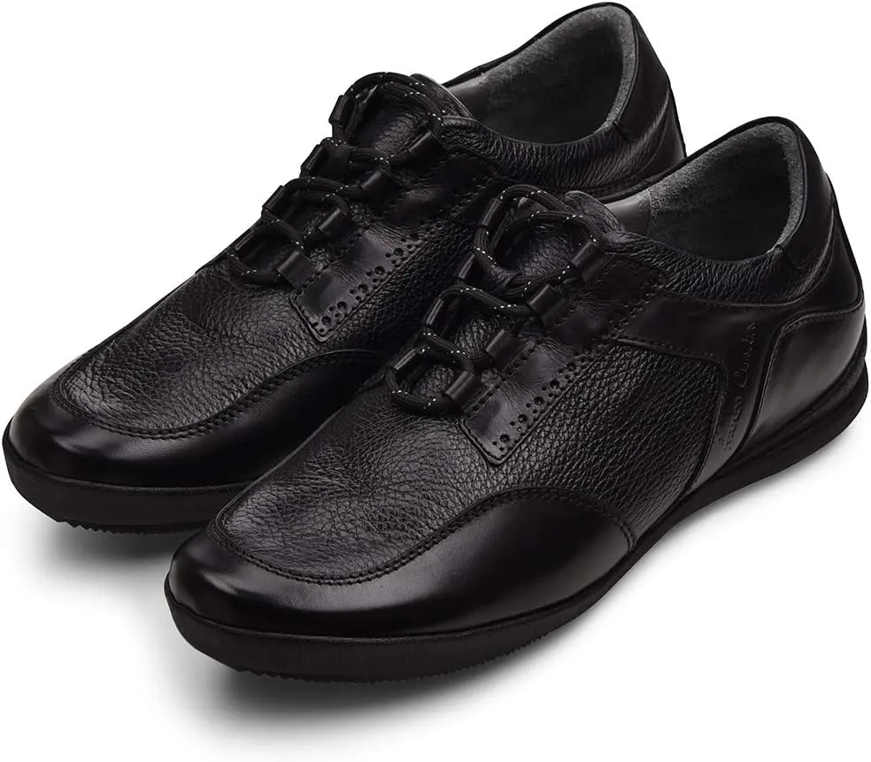 FRANCO CUADRA Men Shoes in Genuine Deer Leather Black