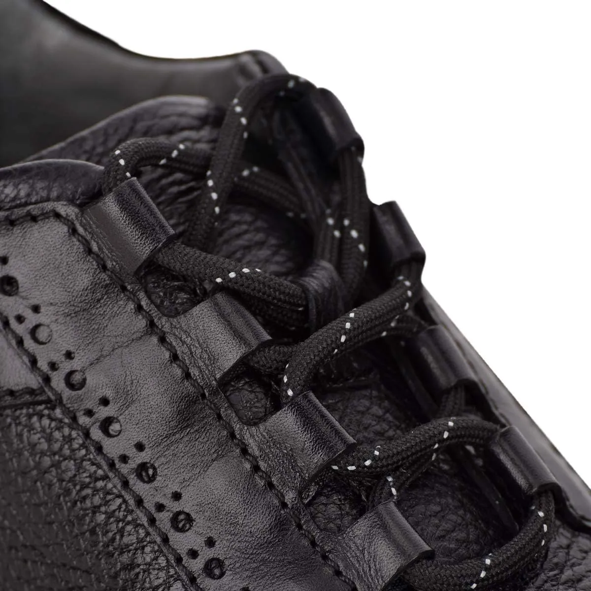 FRANCO CUADRA Men Shoes in Genuine Deer Leather Black