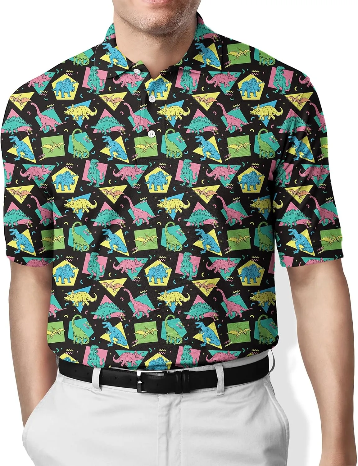 Funny Men's Golf Polo Shirts Mens Novelty Short Sleeve Polo Shirts Moisture Wicking Quick Dry Golf Shirts