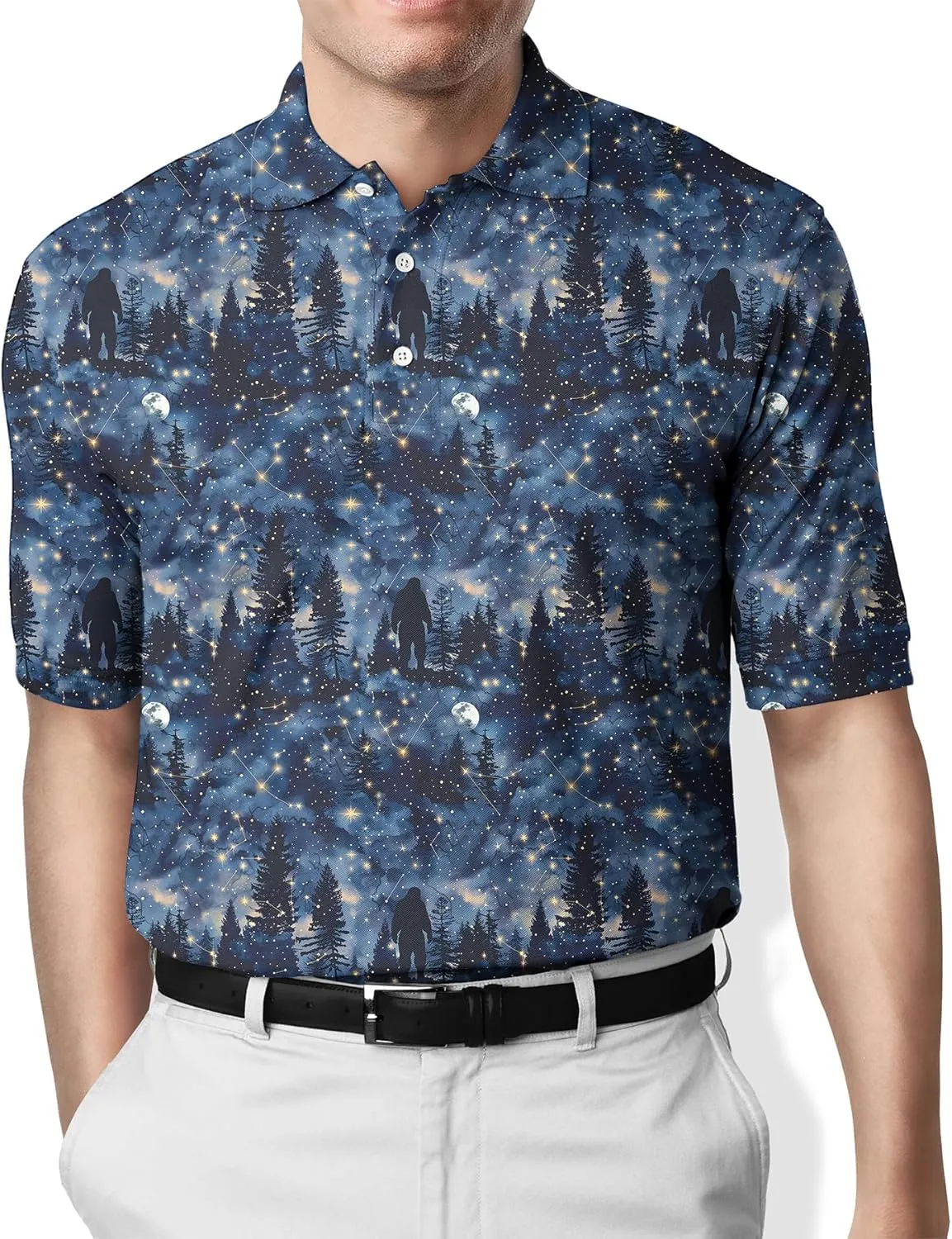 Funny Men's Golf Polo Shirts Mens Novelty Short Sleeve Polo Shirts Moisture Wicking Quick Dry Golf Shirts