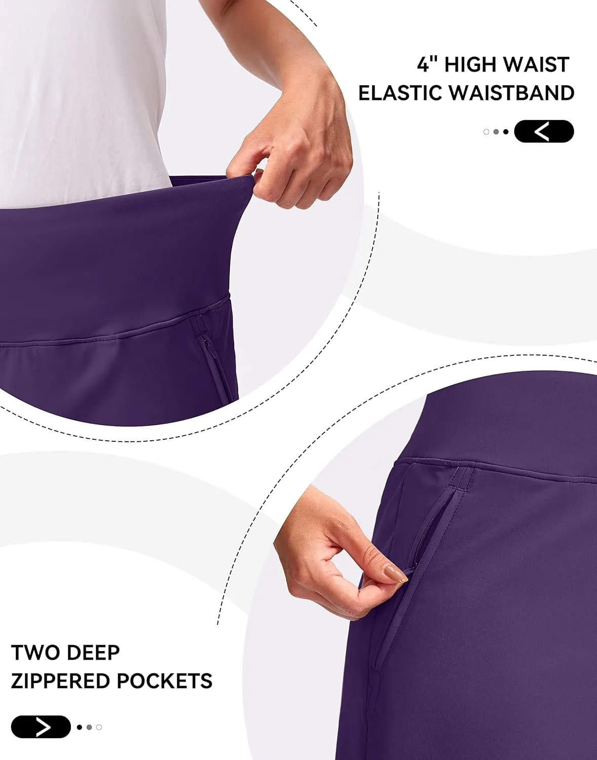 G Gradual Golf Skirts for Women Zipper Pockets High Waisted Skorts for Woman Tennis Athletic Workout Casual Summer