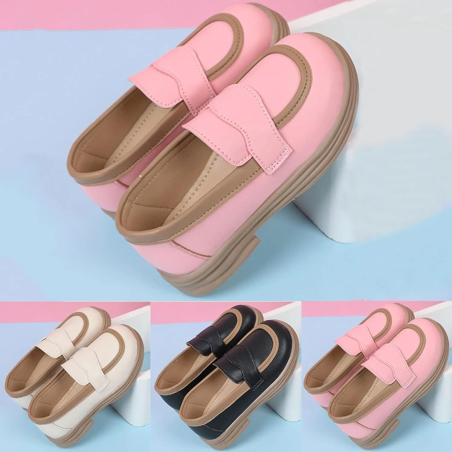 Girls School Mary Jane Shoes Chunky Heel Platform Slip On Fashion Casual Walking Shoes for Little Child 2t Girl Shoes