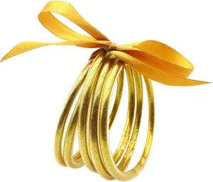 Glitter Jelly Bangles Bracelets Set for Women Sparkling Jelly Silicone Bracelets Bowknot Bangles Jewelry