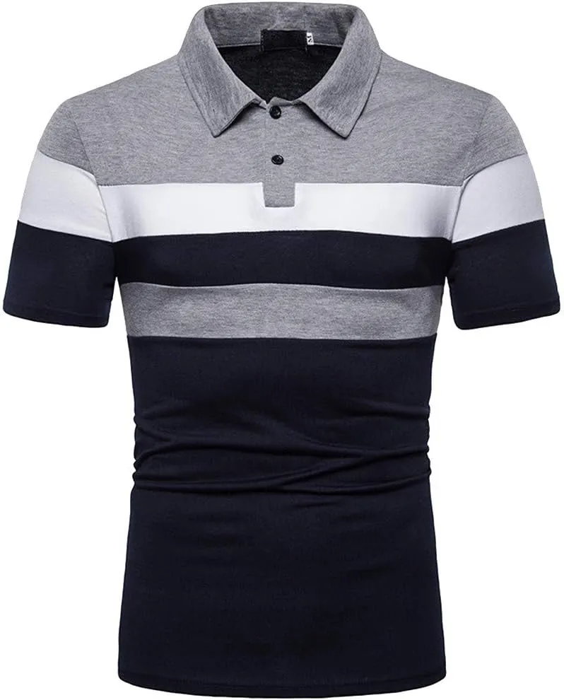 GOKKILRW Mens Paisley Polo Shirt Standard-Fit Short Sleeve Casual Slim Fit Cotton Basic Tee Golf Jersey Polo Shirts Tops