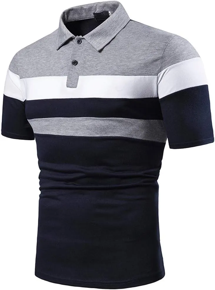 GOKKILRW Mens Paisley Polo Shirt Standard-Fit Short Sleeve Casual Slim Fit Cotton Basic Tee Golf Jersey Polo Shirts Tops