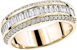 Gold Plated Cubic Zirconia Channel Set Anniversary Wedding Band Ring for Women Fashion Jewelry for Women Girl