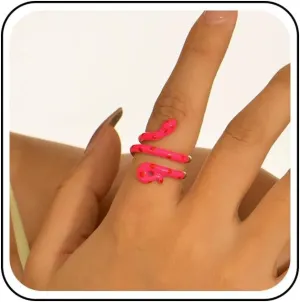 Gothic Snake Rings Snake Finger Rings Open Snake Adjustable Rings Vintage Serpent Knuckle Rings White Snake Wrap Rings Statement Animal Serpent Rings