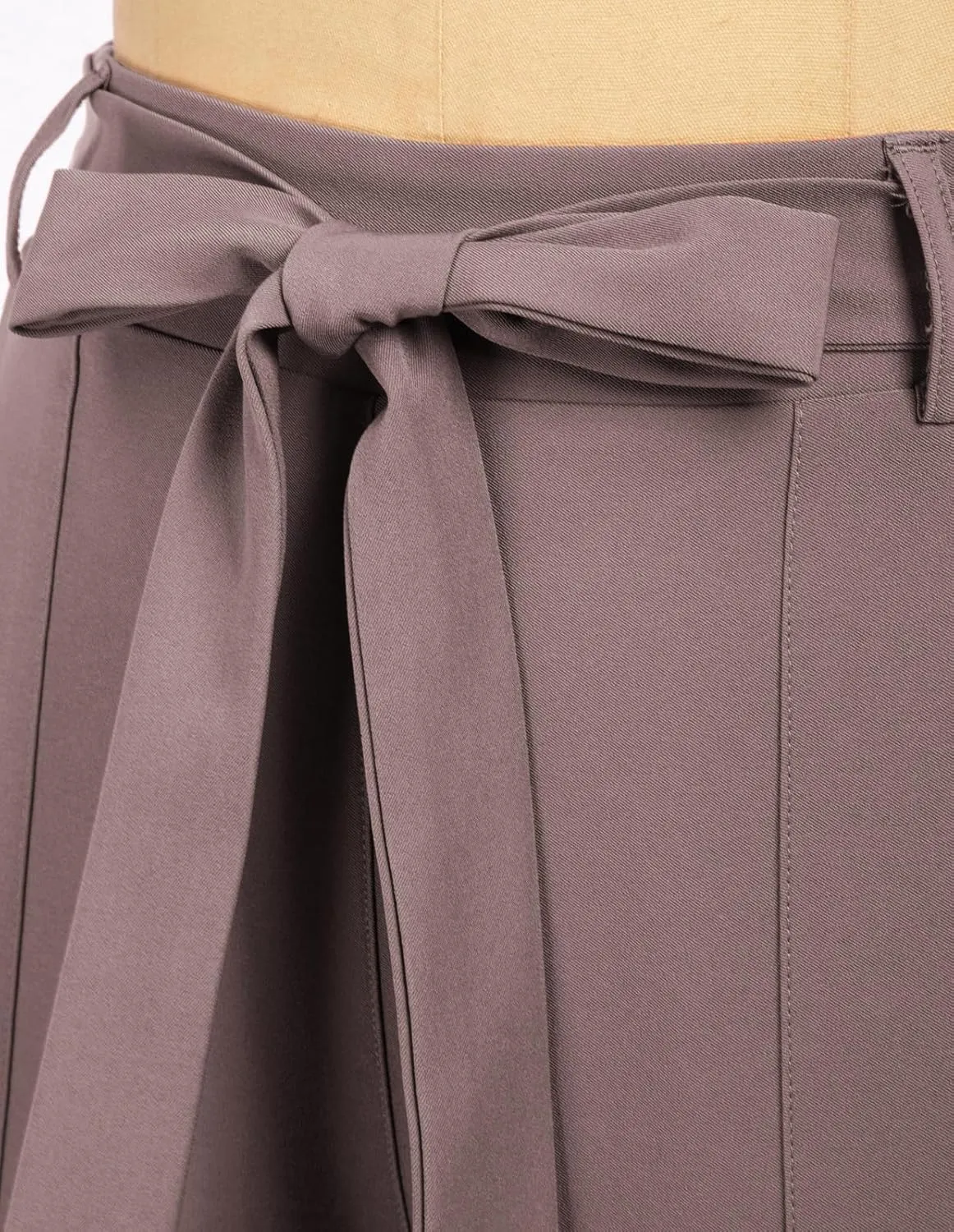 GRACE KARIN Women High Waist Pants with Belt Fold-up Leg Opening Pants with Big Pockets