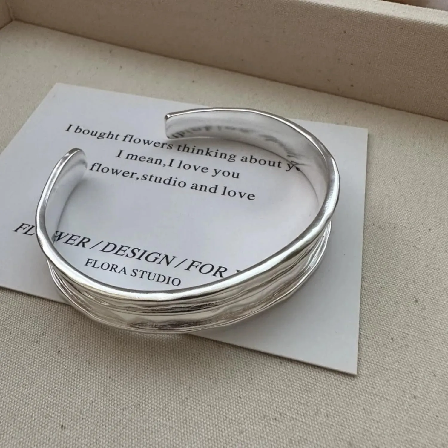 Handmade 925 Sterling Silver Bangle Bracelets For Women Irregular Hammered Cuff Bangles Texture Bangle Bracelets Open Adjustable Cuff Bangles For Women Wide Band Bangles Simple Statement Bangle Gifts